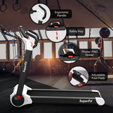 NNECW Foldable 2.25 HP Electric Treadmill with LED Display for Home &amp Office-White