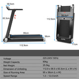 NNECW Folding Electric Treadmill with 12 Preset Programs for Home-Silver