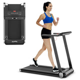 NNECW Folding Electric Treadmill with 12 Preset Programs for Home-Silver
