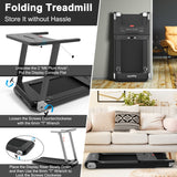 NNECW Folding Electric Treadmill with 12 Preset Programs for Home-Silver
