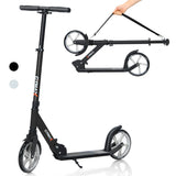 NNECW Folding Kids Scooter with Adjustable Height and Anti-Shock Suspension-Black