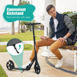 NNECW Folding Kids Scooter with Adjustable Height and Anti-Shock Suspension-Black