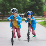 NNECW Folding Kids Scooter with Adjustable Height and Anti-Shock Suspension-Black
