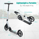 NNECW Folding Kids Scooter with Adjustable Height and Anti-Shock Suspension-Silver