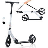 NNECW Folding Kids Scooter with Adjustable Height and Anti-Shock Suspension-Silver