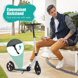 NNECW Folding Kids Scooter with Adjustable Height and Anti-Shock Suspension-Silver