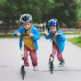 NNECW Folding Kids Scooter with Adjustable Height and Anti-Shock Suspension-Silver