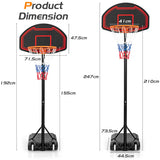 NNECW Basketball Hoop for Kids with 5-Level Heights for Indoor & Outdoor