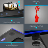 NNECW 2-in-1 Folding Treadmill with Dual LED Display for Home Blue