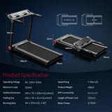 NNECW Folding Treadmill with 3.75HP Motor & Bluetooth Speaker