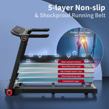 NNECW Folding Treadmill with 3.75HP Motor & Bluetooth Speaker
