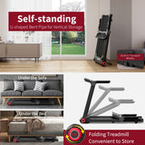 NNECW Folding Treadmill with 3.75HP Motor & Bluetooth Speaker