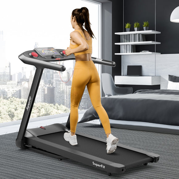 NNECW 4.75HP Folding Treadmill with 15 Inclination for Gym