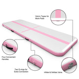 NNECW Inflatable Gym Mat with Electric Pump for Yoga-Pink-450x100x15cm