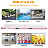 NNECW Inflatable Gym Mat with Electric Pump for Yoga-Pink-450x100x15cm