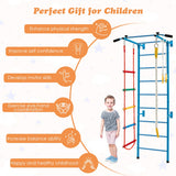 NNECW Kids Stall Bars Set with Wall Ladder and Gymnastic Rings for 3+ Years Old