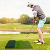 NNECW 3-in-1 Golf Hitting Mat with Realistic Synthetic Turf for Indoor and Outdoor Golf Practice