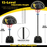 NNECW Portable Basketball Hoop with Wheels & Fillable Base for Kids