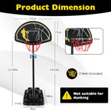 NNECW Portable Basketball Hoop with Wheels & Fillable Base for Kids