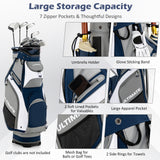 NNECW Lightweight &amp Portable Golf Stand Bag with 7 Zippered Pocket-Navy