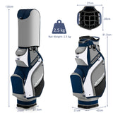 NNECW Lightweight &amp Portable Golf Stand Bag with 7 Zippered Pocket-Navy