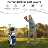 NNECW Lightweight &amp Portable Golf Stand Bag with 7 Zippered Pocket-Navy