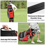 NNECW Lightweight &amp Portable Golf Stand Bag with 7 Zippered Pocket-Red