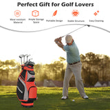 NNECW Lightweight &amp Portable Golf Stand Bag with 7 Zippered Pocket-Red