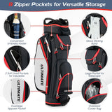 NNECW Lightweight & Large Capacity Golf Cart Bag with Beverage Cooler Bag-Black