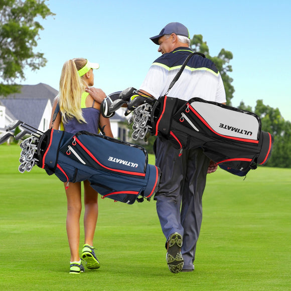 NNECW Lightweight & Large Capacity Golf Cart Bag with Beverage Cooler Bag-Black