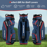 NNECW Lightweight & Large Capacity Golf Cart Bag with Beverage Cooler Bag-Blue