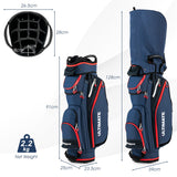 NNECW Lightweight & Large Capacity Golf Cart Bag with Beverage Cooler Bag-Blue