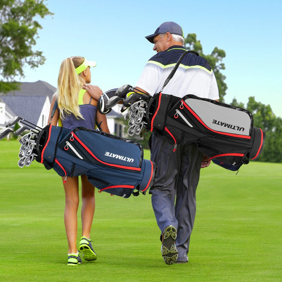 NNECW Lightweight & Large Capacity Golf Cart Bag with Beverage Cooler Bag-Blue