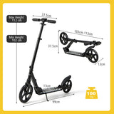NNECW Foldable Lightweight Scooter with Adjustable Handlebar for Kids-Black