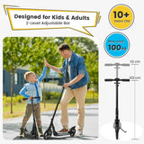 NNECW Foldable Lightweight Scooter with Adjustable Handlebar for Kids-Black
