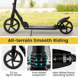 NNECW Foldable Lightweight Scooter with Adjustable Handlebar for Kids-Black
