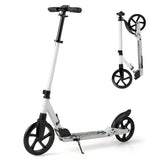 NNECW Foldable Lightweight Scooter with Adjustable Handlebar for Kids-White