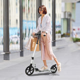 NNECW Foldable Lightweight Scooter with Adjustable Handlebar for Kids-White