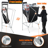 NNECW Foldable Dual Shot Basketball Arcade Game with Electronic Scoring System for Kids