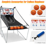 NNECW Foldable Dual Shot Basketball Arcade Game with Electronic Scoring System for Kids