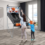 NNECW Foldable Dual Shot Basketball Arcade Game with Electronic Scoring System for Kids