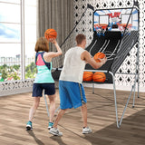 NNECW Foldable Dual Shot Basketball Arcade Game with Electronic Scoring System for Kids