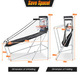 NNECW Foldable Dual Shot Basketball Arcade Game with Electronic Scoring System for Kids