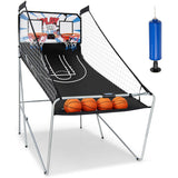 NNECW Foldable Dual Shot Basketball Arcade Game with Electronic Scoring System for Kids
