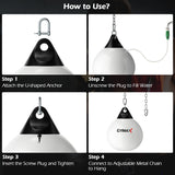 NNECW 45cm 50kg Water Punching Bag with Adjustable Metal Chain for Adults/Kids