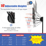 NNECW Indoor Outdoor Basketball Hoop with 5-10 FT Adjustable Height
