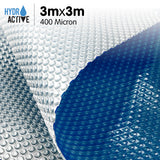 NNEDPE 400 Micron Solar Swimming Pool Cover Silver/Blue - 3m x 3m