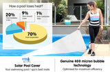 NNEDPE 400 Micron Solar Swimming Pool Cover -  Blue/Silver 10.5m x 4.2m