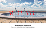 NNEDPE 400 Micron Solar Swimming Pool Cover -  Blue/Silver 10m x 4.7m