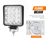 NNEDSZ 2x 4inch 80W Square LED Work Lights Bar CREE Spot Flood Reverse 4WD Ute Truck